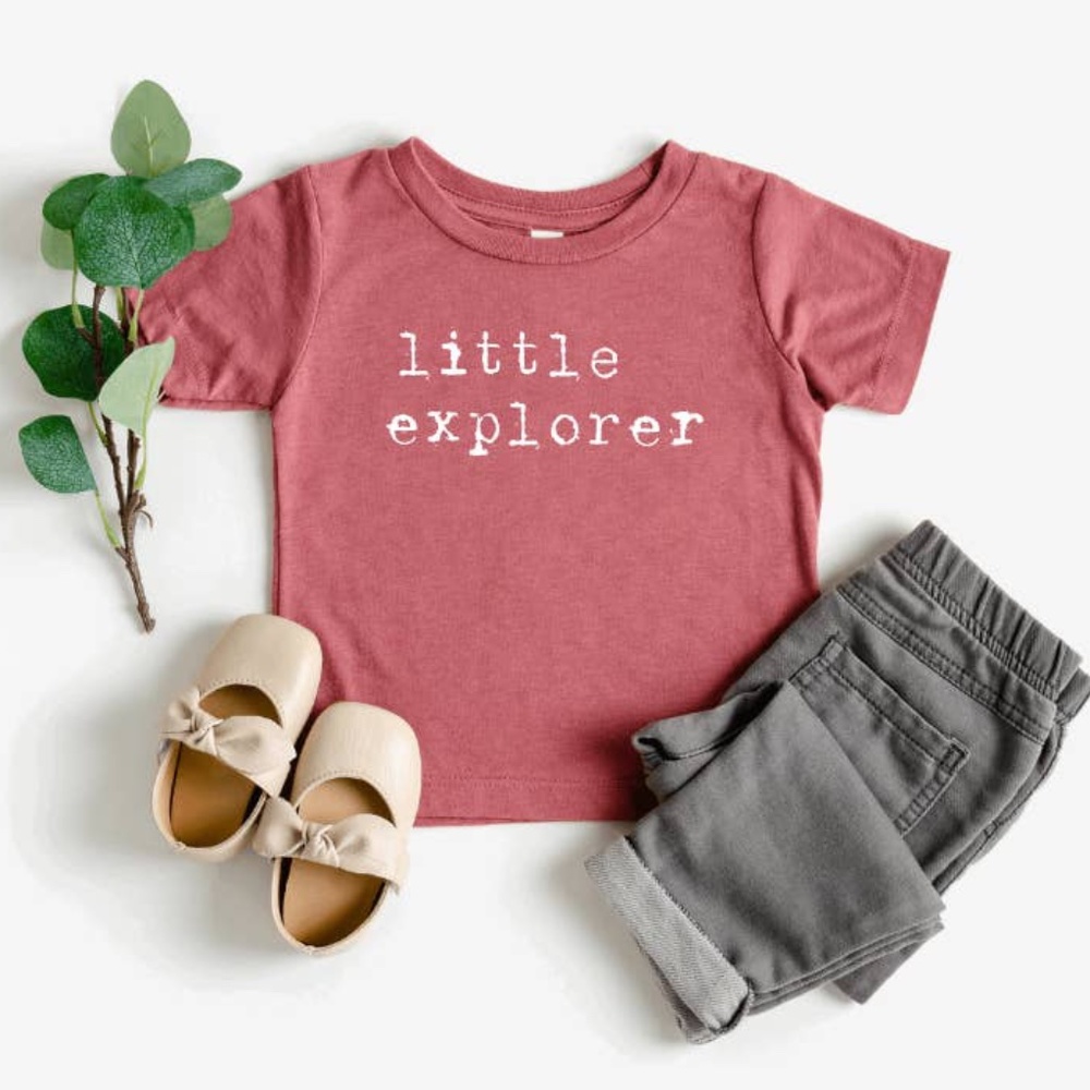 Little Explorer Toddler Tee- Raspberry